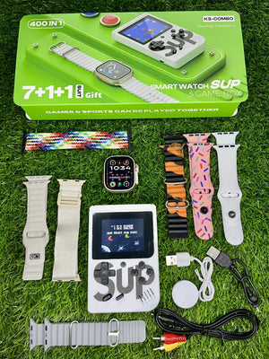 ULTRA WATCH WITH 7 STRAPS AND SUP 4000 IN 1 GAME